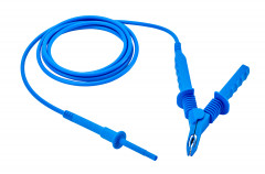 Cordon 15kV avec pince croco HT bleue, longueur 15m