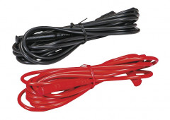 Jeu de 2 cordons (1 rouge/1 noir) PVC 3 m droit-coudé