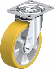 Roulette pivotante polyuréthane Extrathane® avec platine à visser