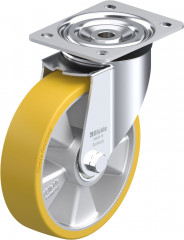 Roulette pivotante polyuréthane Extrathane® avec platine à visser