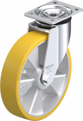 Roulette pivotante polyuréthane Extrathane® avec platine à visser