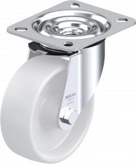 Roulette pivotante polyamide avec platine à visser