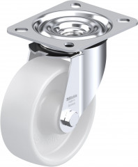 Roulette pivotante polyamide avec platine à visser
