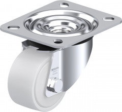 Roulette pivotante polyamide avec platine à visser