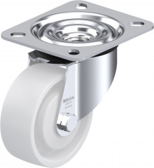 Roulette pivotante polyamide avec platine à visser