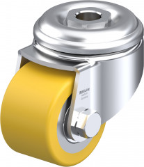 Roulette d’appareil pivotante polyuréthane Extrathane® avec trou central