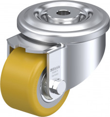 Roulette pivotante polyuréthane Extrathane® à trou central