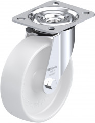 Roulette pivotante polyamide avec platine à visser