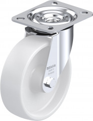 Roulette pivotante polyamide avec platine à visser