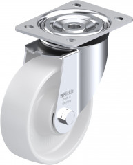 Roulette pivotante polyamide avec platine à visser