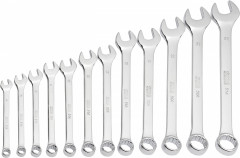 CLE MIXTE DE 8 A 19 MM - POLIE BRILLANTE - JEU DE 12