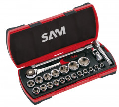 DOUILLES ET ACCESSOIRES 1/2'' EN MM - COFFRET DE 23