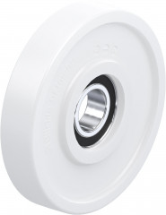 Galet guide avec bande de roulement en polyamide