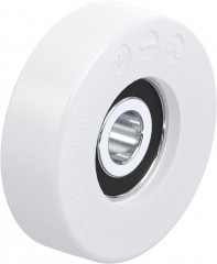 Galet guide avec bande de roulement en polyamide