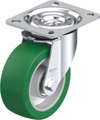 Roulette pivotante polyuréthane Softhane® avec platine à visser