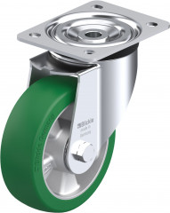 Roulette pivotante polyuréthane Softhane® avec platine à visser