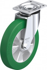 Roulette pivotante polyuréthane Softhane® avec platine à visser