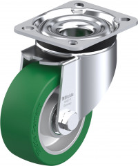 Roulette pivotante polyuréthane Softhane® avec platine à visser