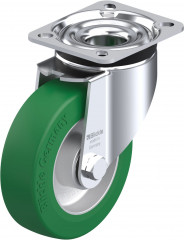 Roulette pivotante polyuréthane Softhane® avec platine à visser