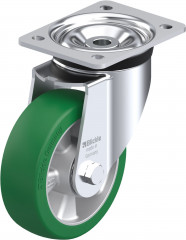 Roulette pivotante polyuréthane Softhane® avec platine à visser