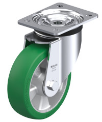 Roulette pivotante polyuréthane Softhane® avec platine à visser