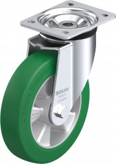 Roulette pivotante polyuréthane Softhane® avec platine à visser